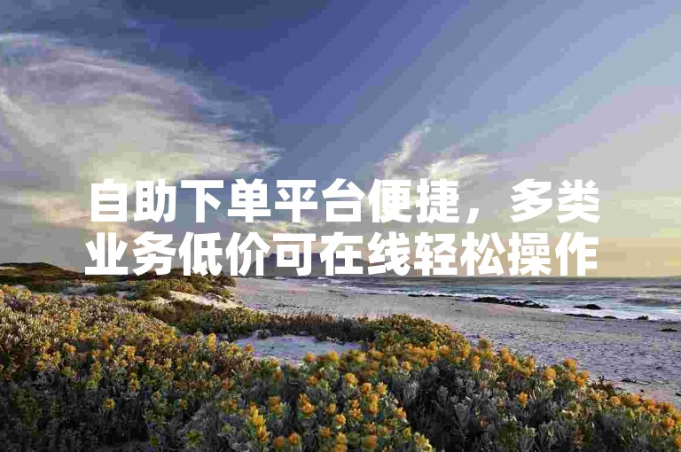 自助下单平台便捷，多类业务低价可在线轻松操作。