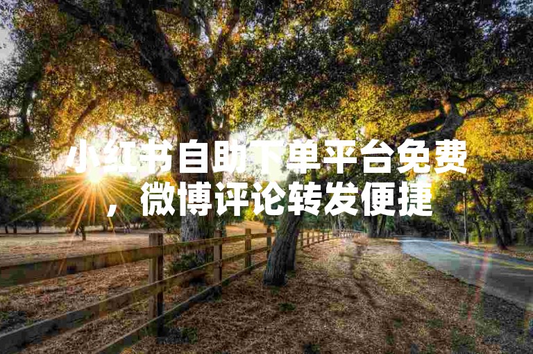 小红书自助下单平台免费，微博评论转发便捷