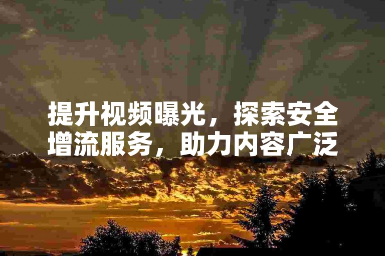 提升视频曝光，探索安全增流服务，助力内容广泛传播。