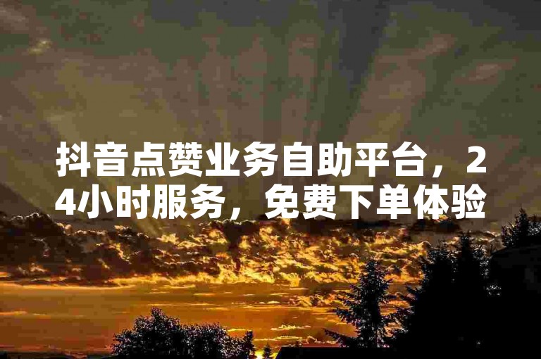 抖音点赞业务自助平台，24小时服务，免费下单体验便捷流程。