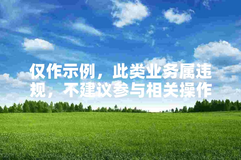 仅作示例，此类业务属违规，不建议参与相关操作。