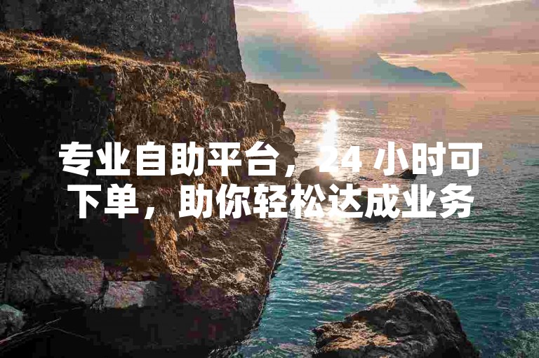 专业自助平台，24 小时可下单，助你轻松达成业务需求。