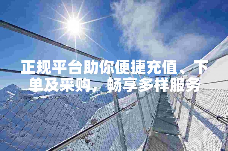正规平台助你便捷充值、下单及采购，畅享多样服务。