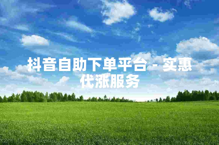抖音自助下单平台 - 实惠代涨服务