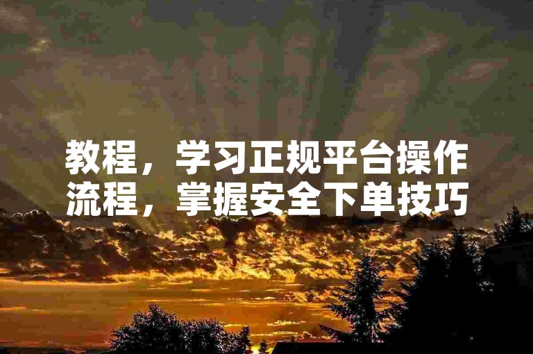 教程，学习正规平台操作流程，掌握安全下单技巧。