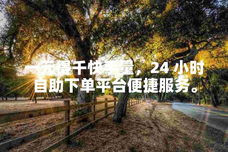 一元得千快手量，24 小时自助下单平台便捷服务。