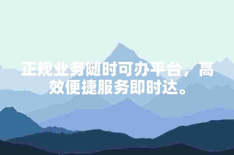 正规业务随时可办平台，高效便捷服务即时达。
