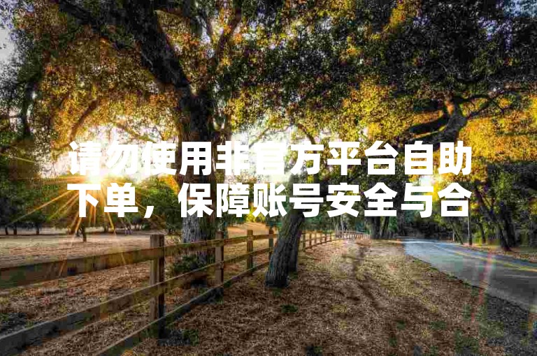 请勿使用非官方平台自助下单，保障账号安全与合规。