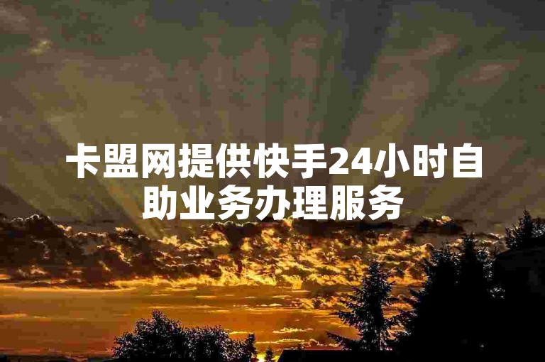 卡盟网提供快手24小时自助业务办理服务