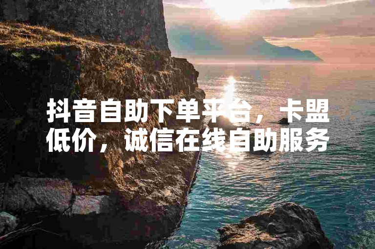 抖音自助下单平台，卡盟低价，诚信在线自助服务。