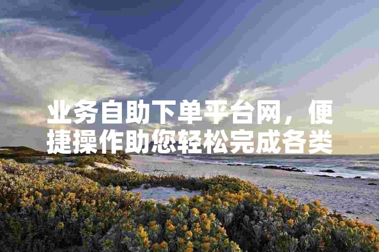 业务自助下单平台网，便捷操作助您轻松完成各类需求。