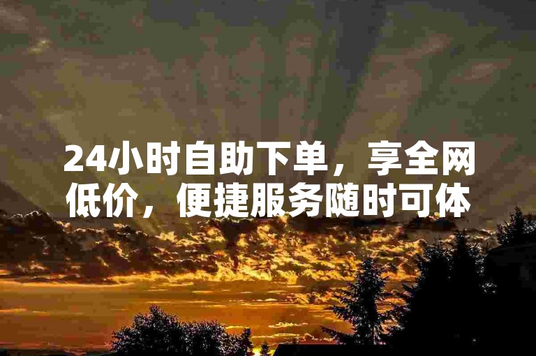 24小时自助下单，享全网低价，便捷服务随时可体验。