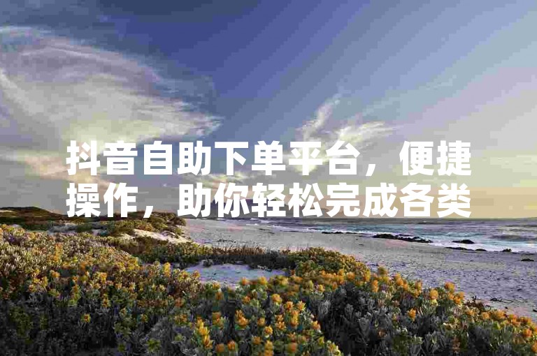 抖音自助下单平台，便捷操作，助你轻松完成各类任务。