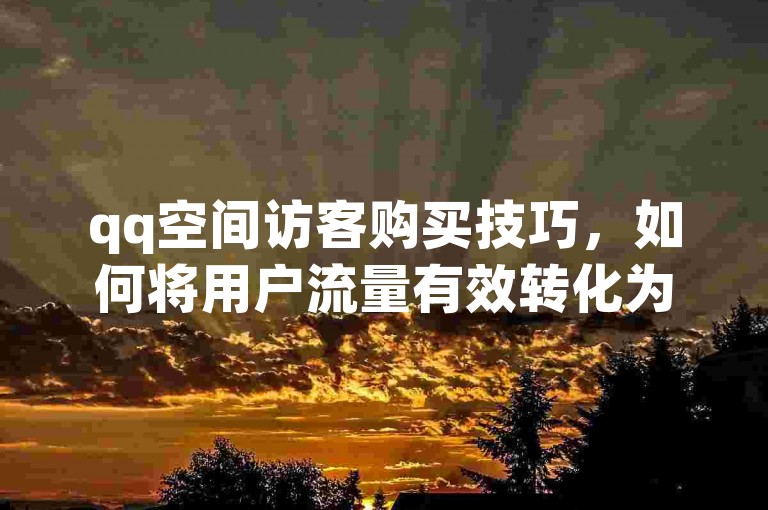 qq空间访客购买技巧，如何将用户流量有效转化为实际购买力！