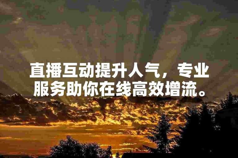 直播互动提升人气，专业服务助你在线高效增流。