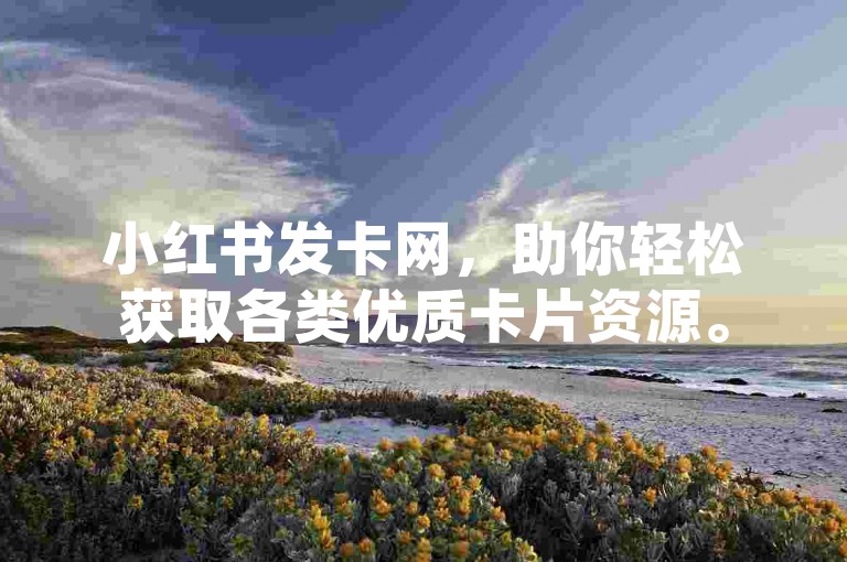 小红书发卡网，助你轻松获取各类优质卡片资源。