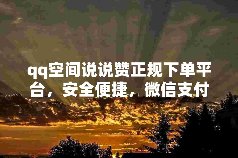 qq空间说说赞正规下单平台，安全便捷，微信支付可选用。