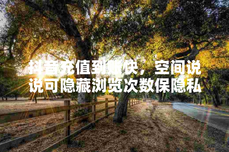 抖音充值到账快，空间说说可隐藏浏览次数保隐私。