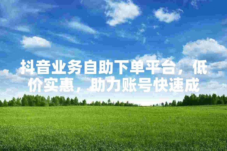 抖音业务自助下单平台，低价实惠，助力账号快速成长。