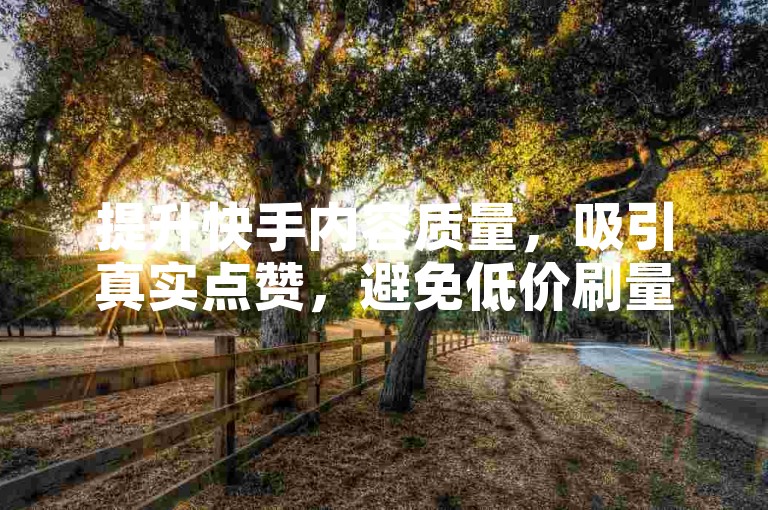 提升快手内容质量，吸引真实点赞，避免低价刷量风险！