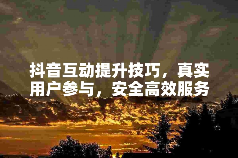 抖音互动提升技巧，真实用户参与，安全高效服务。