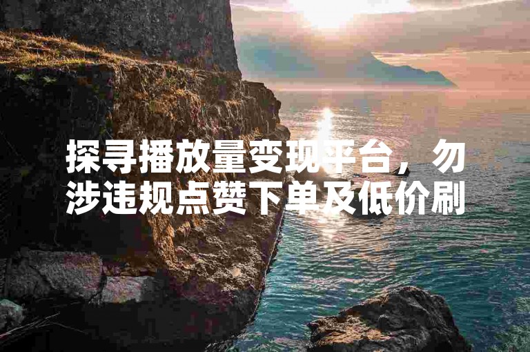探寻播放量变现平台，勿涉违规点赞下单及低价刷业务操作。