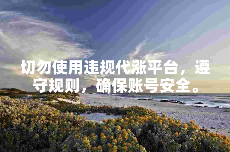 切勿使用违规代涨平台，遵守规则，确保账号安全。
