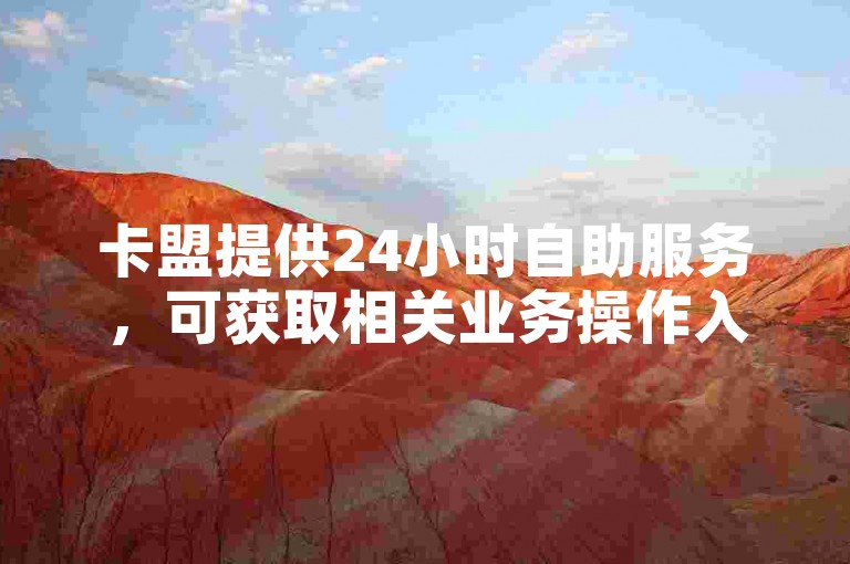 卡盟提供24小时自助服务，可获取相关业务操作入口。