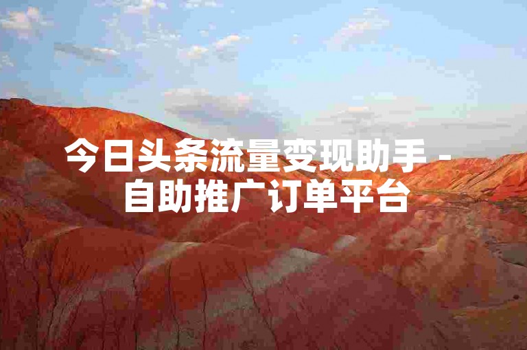 今日头条流量变现助手 - 自助推广订单平台