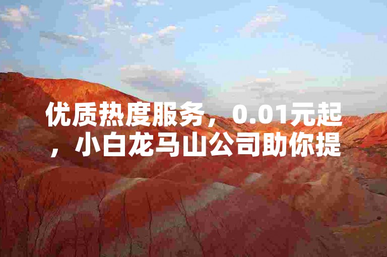 优质热度服务，0.01元起，小白龙马山公司助你提升人气