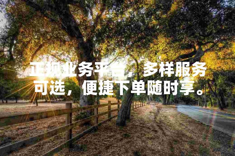 正规业务平台，多样服务可选，便捷下单随时享。