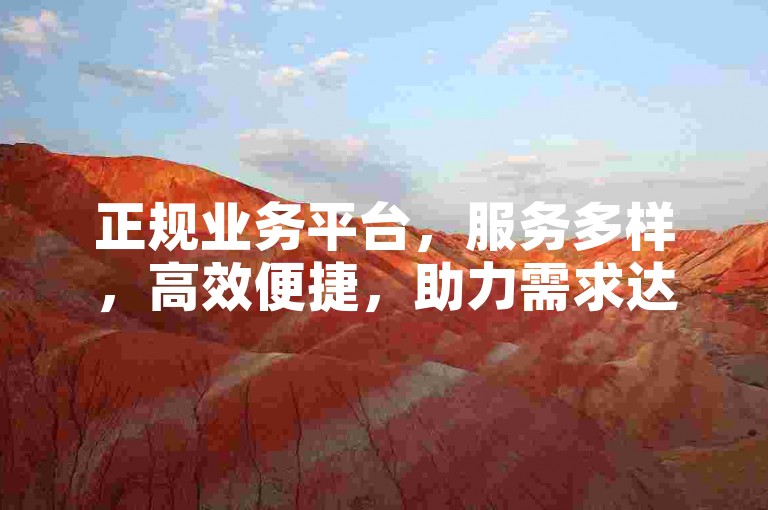 正规业务平台，服务多样，高效便捷，助力需求达成。