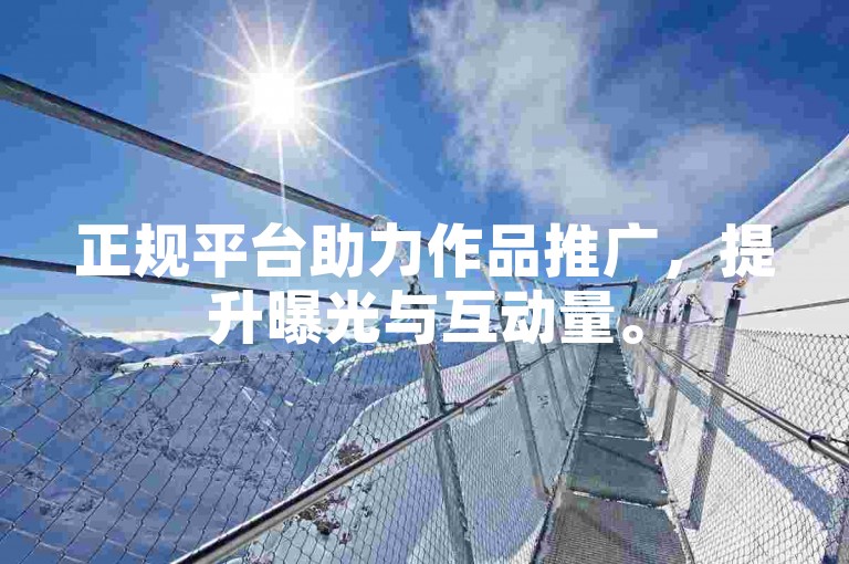 正规平台助力作品推广，提升曝光与互动量。