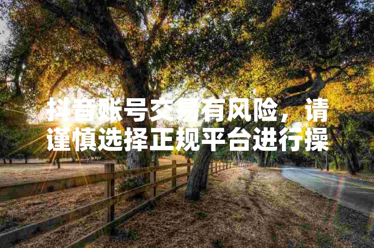 抖音账号交易有风险，请谨慎选择正规平台进行操作。