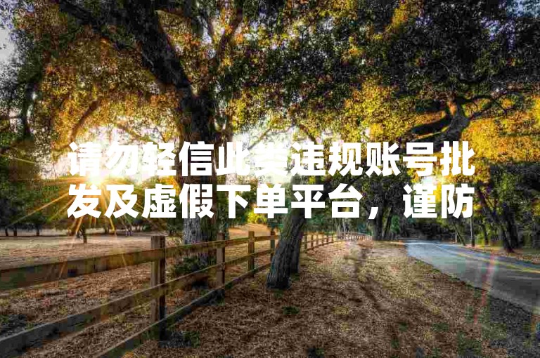 请勿轻信此类违规账号批发及虚假下单平台，谨防风险。
