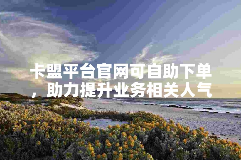 卡盟平台官网可自助下单，助力提升业务相关人气指标。