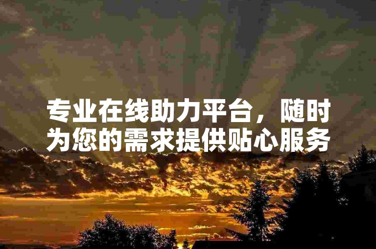 专业在线助力平台，随时为您的需求提供贴心服务与支持