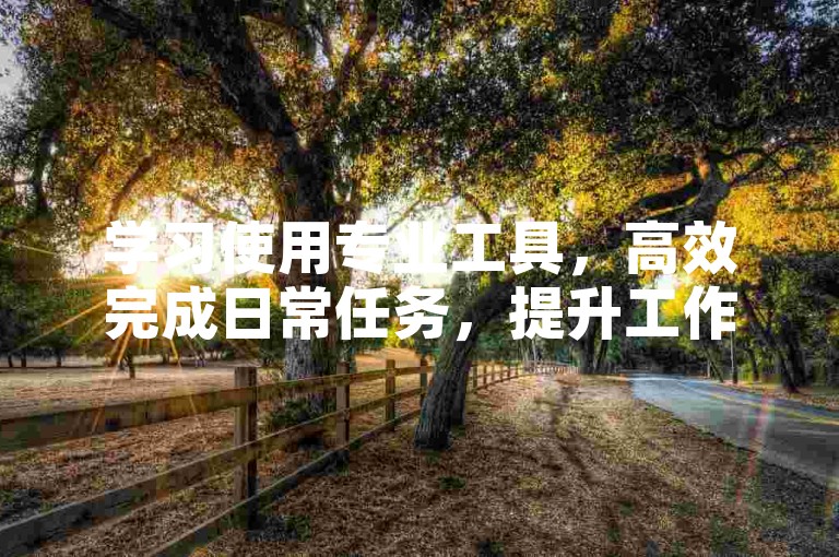 学习使用专业工具，高效完成日常任务，提升工作生活便捷度。