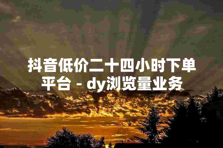 抖音低价二十四小时下单平台 - dy浏览量业务