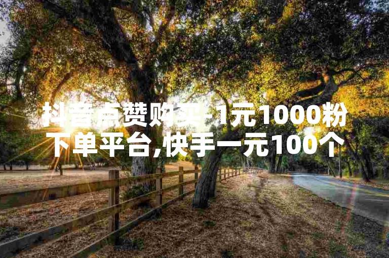 抖音点赞购买-1元1000粉下单平台,快手一元100个赞